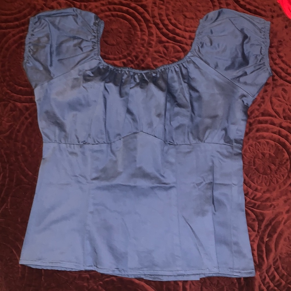 Blue peasant top
